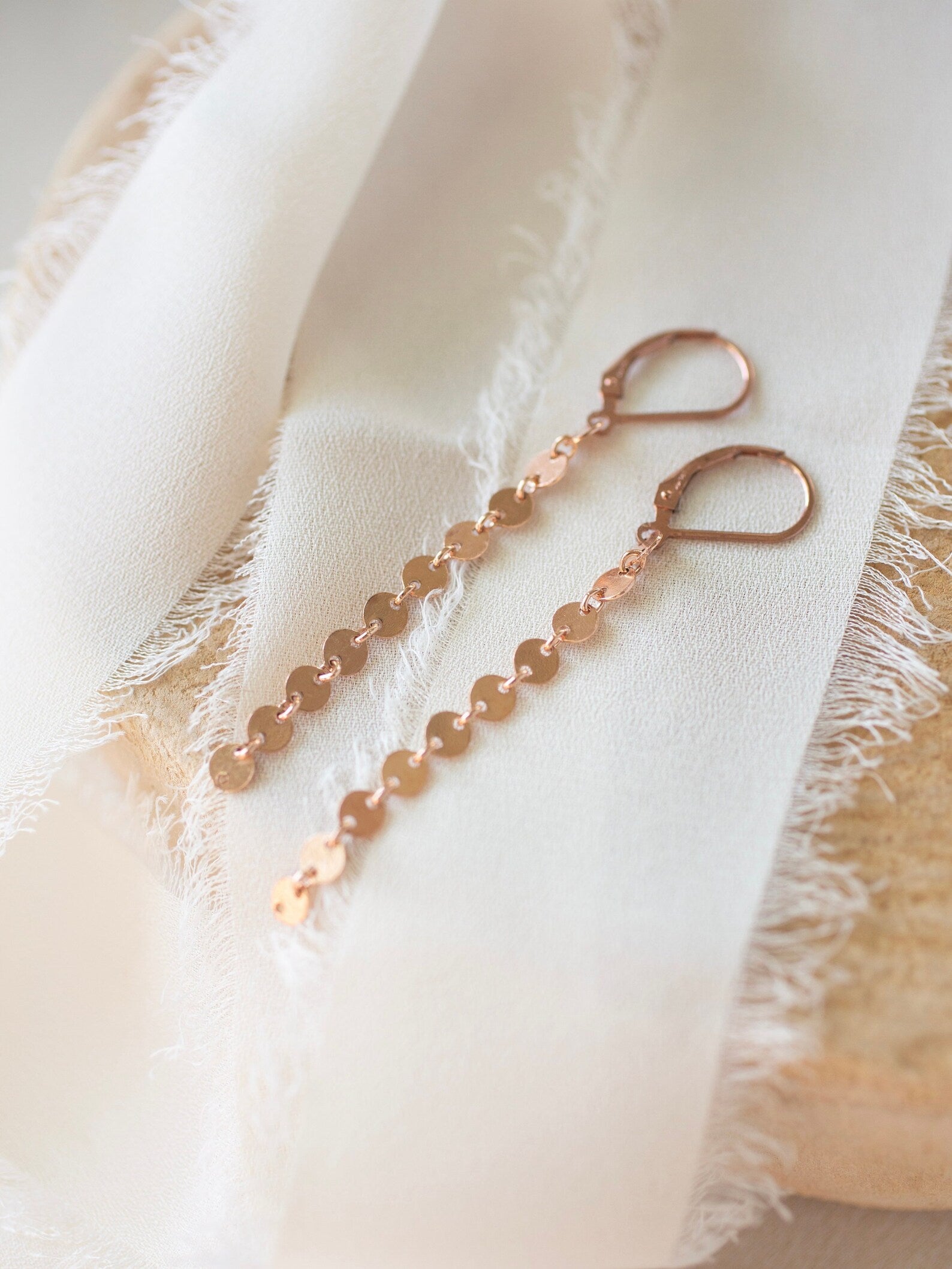 Rose Gold Poppy Leverback Earrings