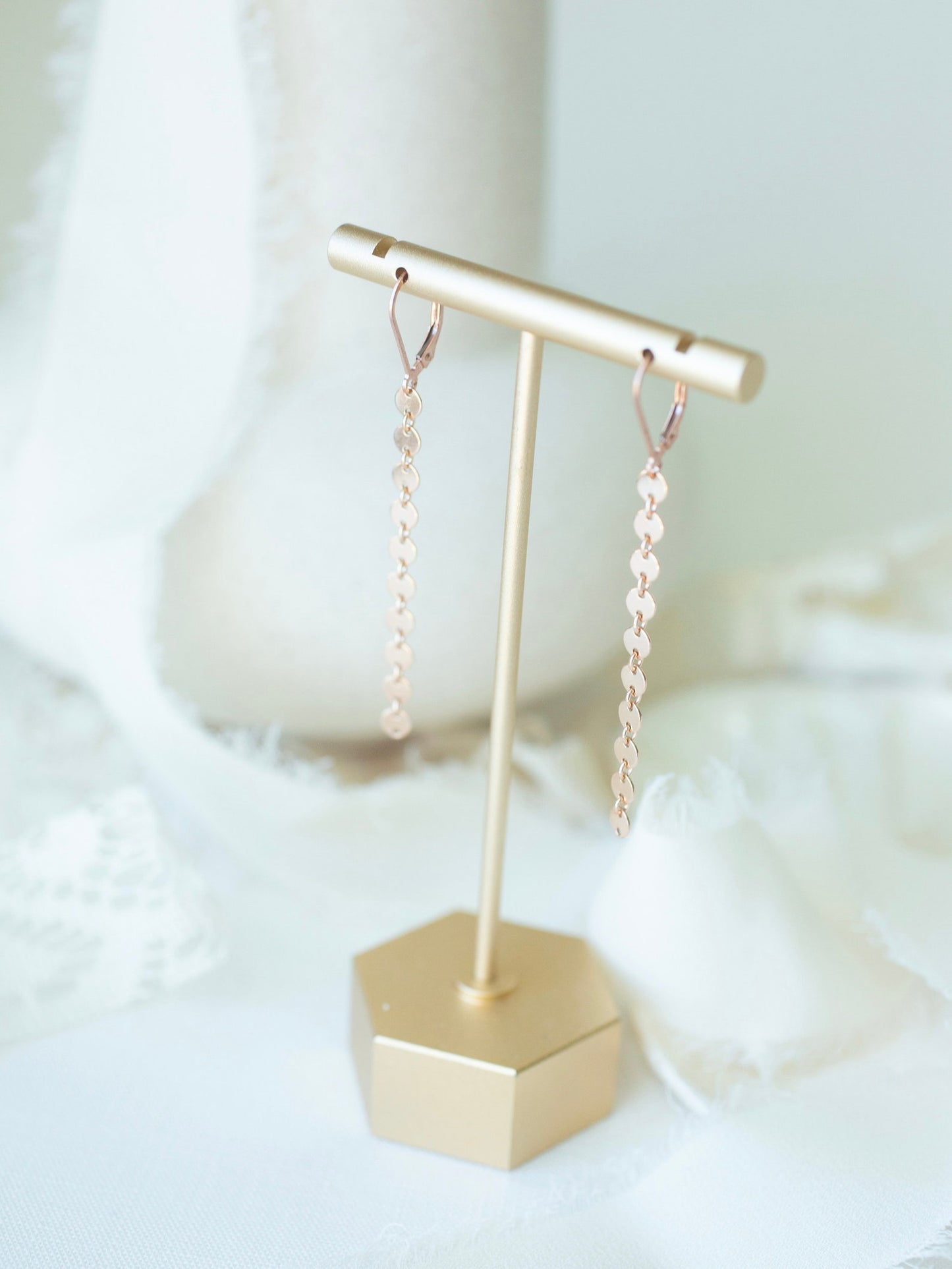 Rose Gold Poppy Leverback Earrings