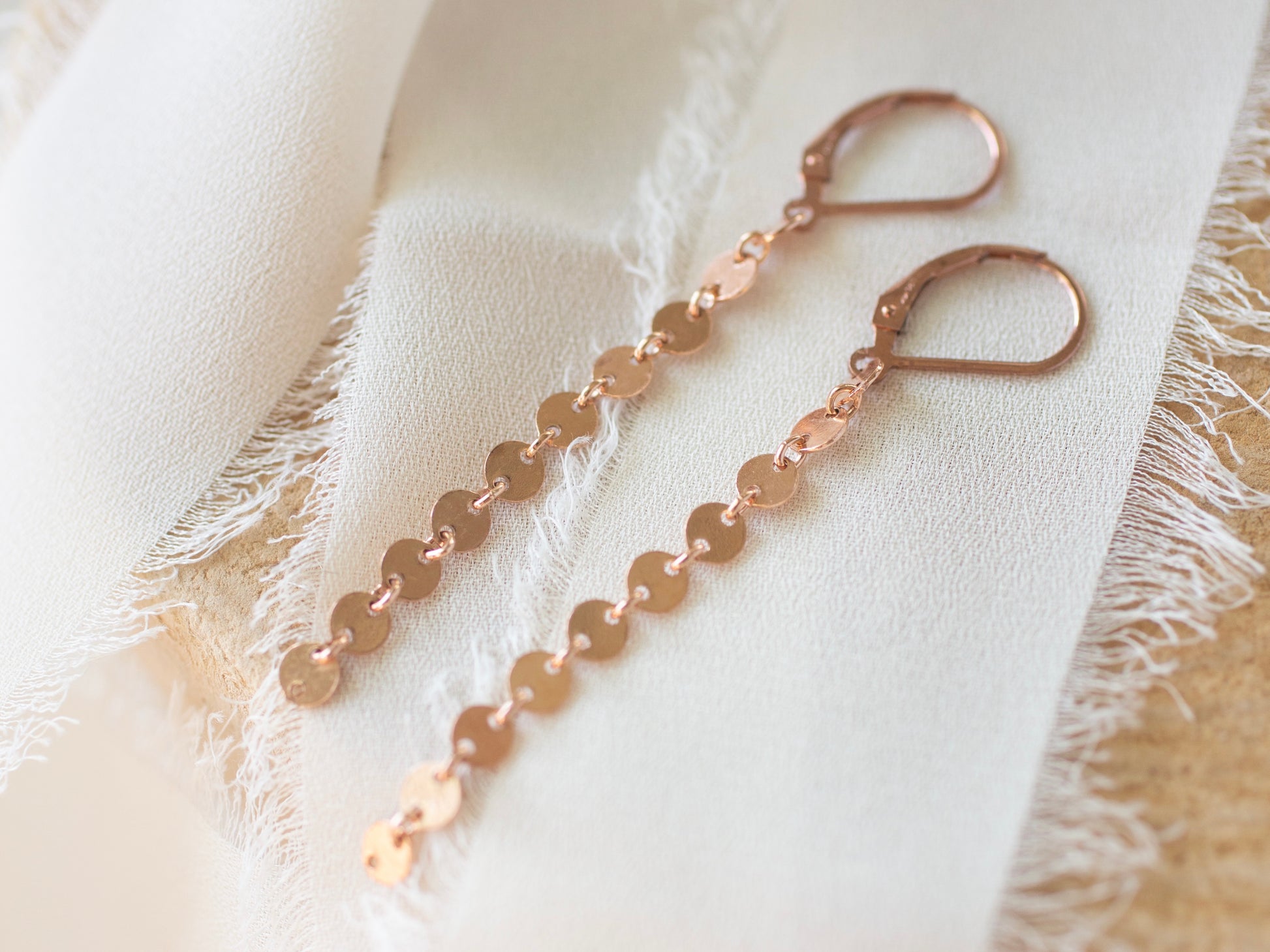 Rose Gold Poppy Leverback Earrings