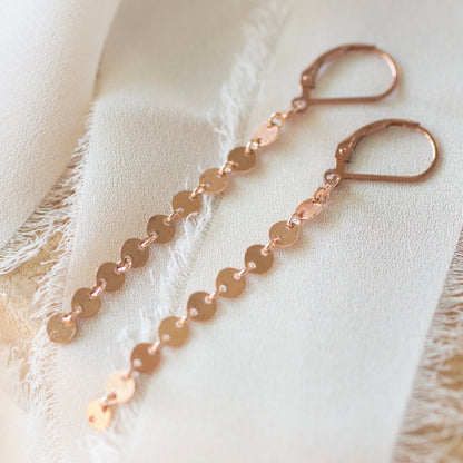 Rose Gold Poppy Leverback Earrings