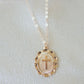 Round Cross Necklace Gold