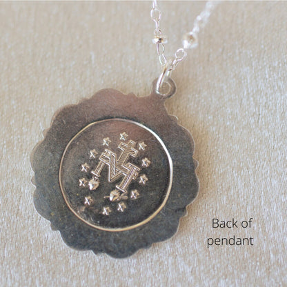 Silver Large Mary Necklace 