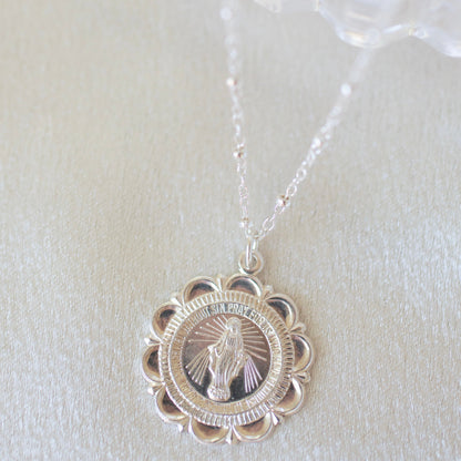 Silver Large Mary Necklace 