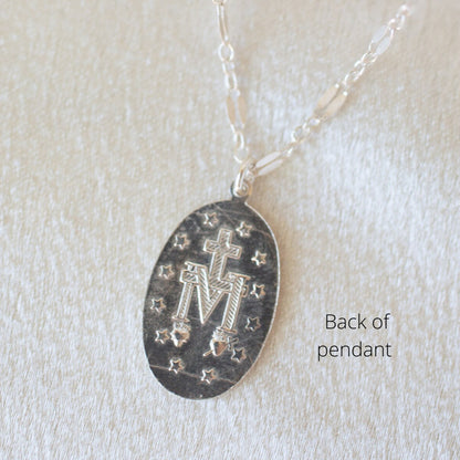 Silver Mary Necklace
