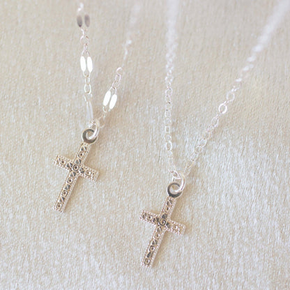 Silver Tiny Cross Necklace