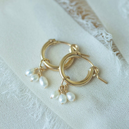 Trinity Pearl Hoops