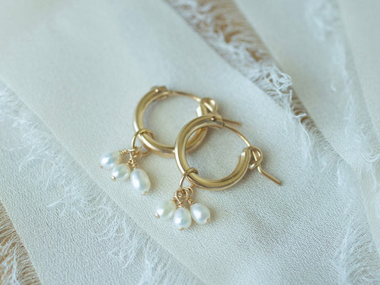 Trinity Pearl Hoops
