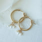 Trinity Pearl Hoops With Gold