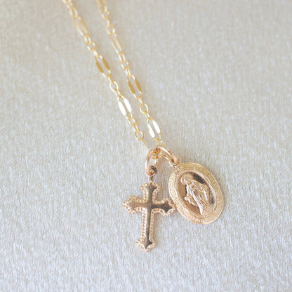 Virgin Mary Cross Necklace For Women