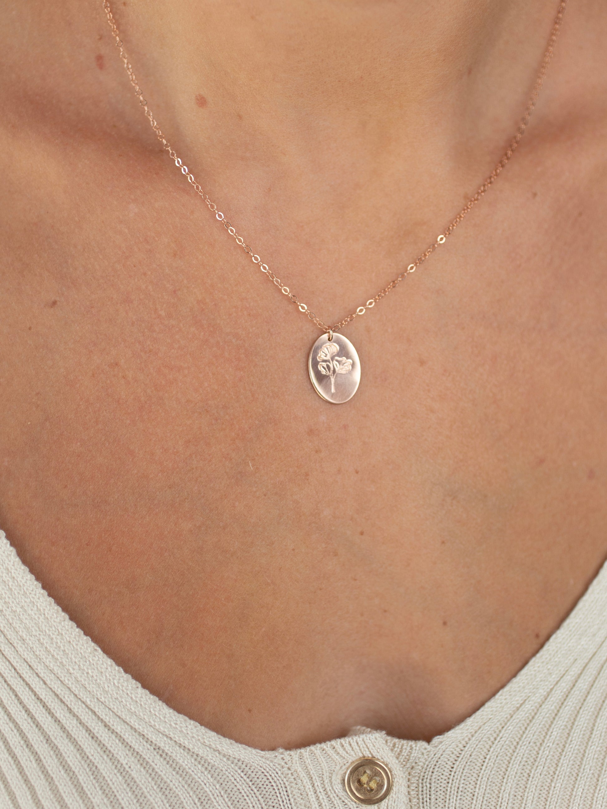 birth flower necklace