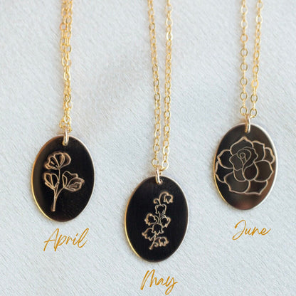 birth month flower necklaces
