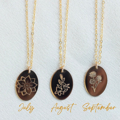 birthday month flower necklace