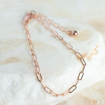 gold paperclip bracelet