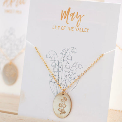 necklace with birth month flower