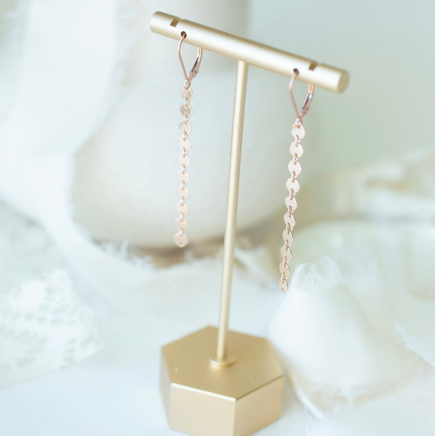 rose gold dangle earrings