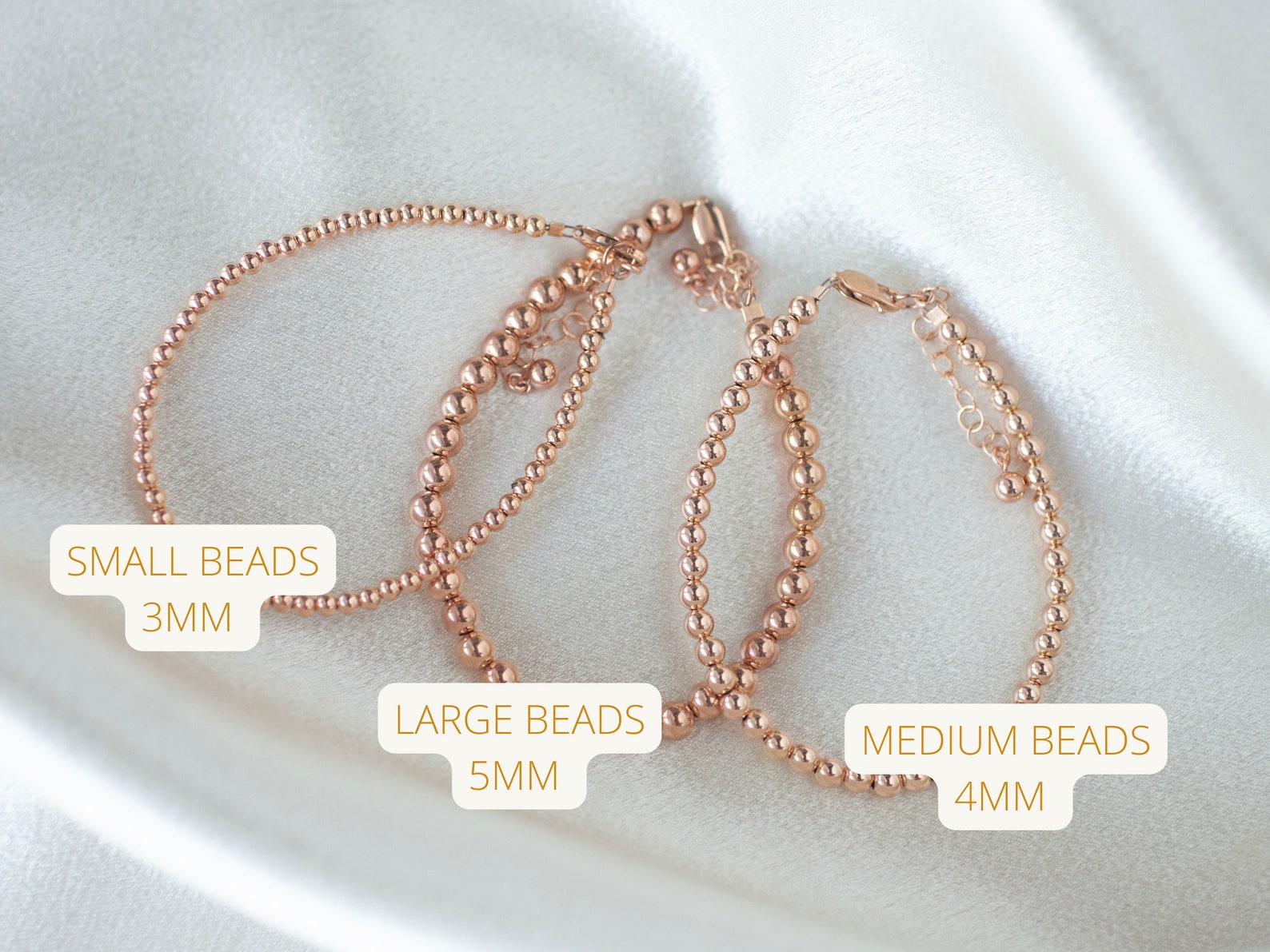 rose gold filled beaded bracelets