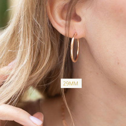 rose gold hoop earrings