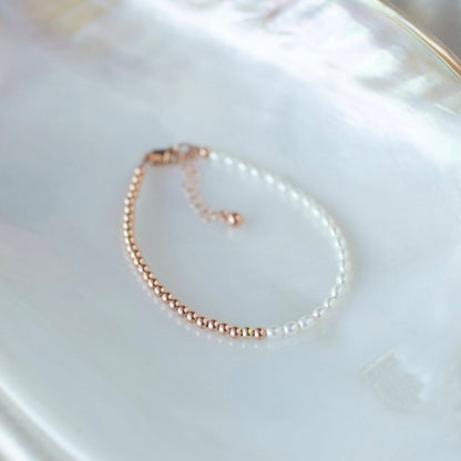 rose gold pearl bracelet